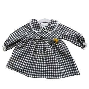 Mayoral Newborn Baby Girl Gingham Long-Sleeve Dress with Lined Skirt 2-4 Months